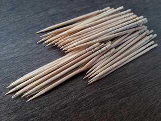 Close up of wooden toothpic