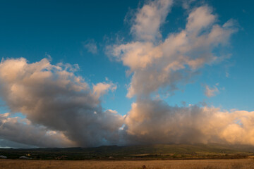 Dramatic clouds at sunset in Maui Hawaii