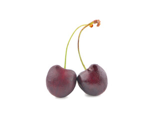 Cherry isolated. Cherry on white. Cherries. clipping path.