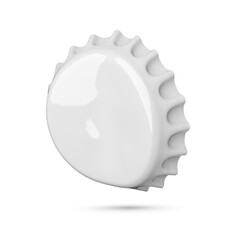 Fototapeta na wymiar Empty bended gray soda or beer crown cap isolated on white background.