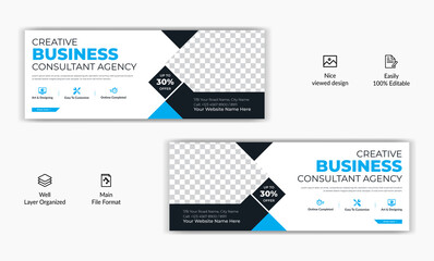 Corporate bussiness marketing profile social media post facebook cover page timeline web ad banner template design