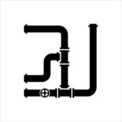Pipe Icon, Pipe Fitting Icon, Water, Gas, Oil Pipeline, Plumbing Work