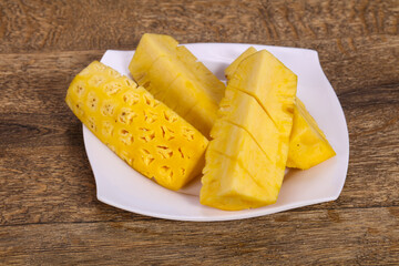 Sliced sweet ripe tasty pineapple