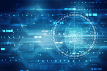 Fingerprint Scanning Technology Concept 2d Illustration