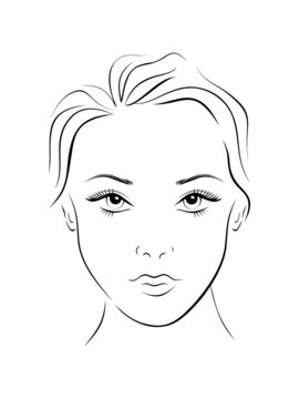 Fashion beautiful woman face chart.Beauty girl. Makeup template  