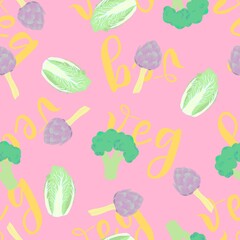 Go vegan contour pattern on a white background . Isolated contour elements without background.pattern for printing, packaging, poster, decoration, postcard, background.