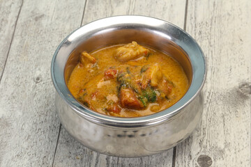 Traditional thai curry chicken soup