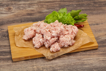 Homemade pork minced meat for cooking