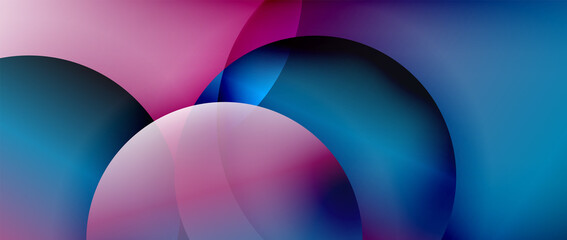 Circle modern geometric abstract background with liquid gradients