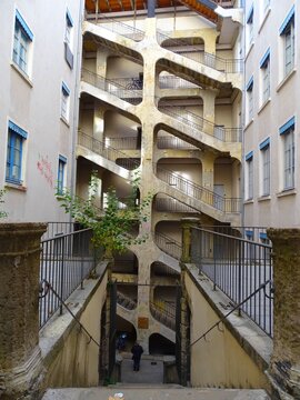 Europe, France, Auvergne Rhone Alpes region, city of Lyon, cour des Voraces