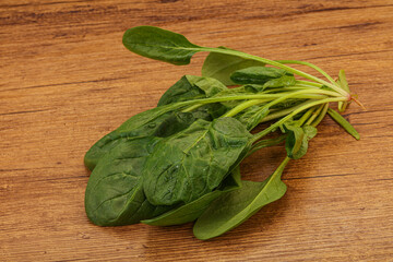 Fresh green Spinach leaves heap
