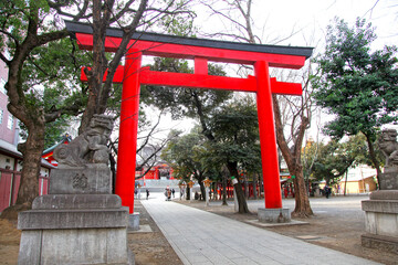 Fototapeta na wymiar The Hanazono Jinja Shrine, Tokyo, Japan