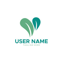 Love Green Modern Logo Design