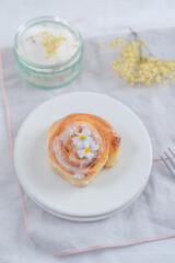 sweet home made elderflower lemon cinnamon rolls