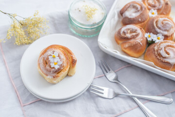 sweet home made elderflower lemon cinnamon rolls