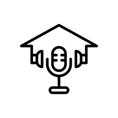 line style icon of home podcast isolated on white background. EPS 10