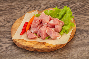 Raw pork meat for cooking