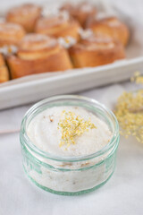 sweet home made elderflower lemon cinnamon rolls