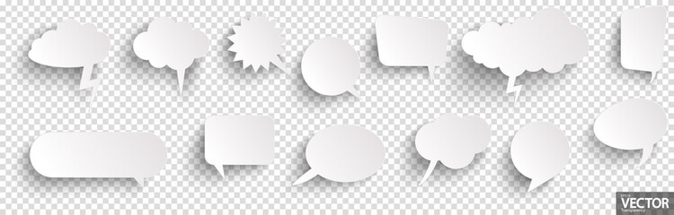 sticker speech bubbles with shadow