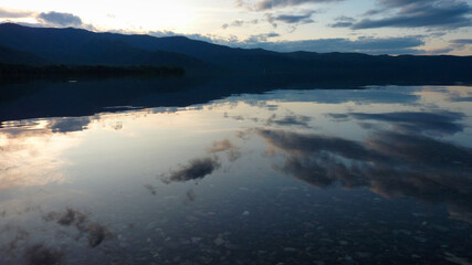 屈斜路湖, 湖, 雲, 風景, 反射, 夕焼け, 水, 自然,