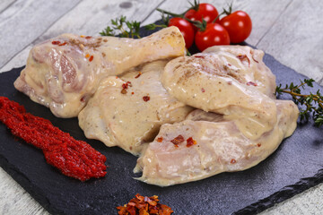 Marinated chicken ready for roast