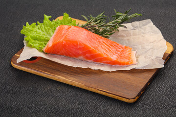Piece of raw salmon