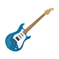 Obraz na płótnie Canvas Electric guitar flat style isolated on white. musical object concept vector for your design work, presentation, website or others.