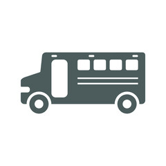 Education, school bus, transportation, vehicle gray icon