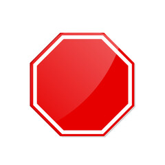 Stop roadsign with big hand symbol or icon for prohibited activities. Vector illustration.