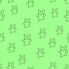 Vector linear image of animals in a minimalistic style. Seamless pattern for children's design.