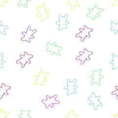 Fototapete Einhörner Vektorlineares Bild von Tieren in einem minimalistischen Stil. Nahtloses Muster für Kinderdesign.