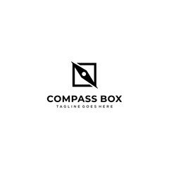 Creative modern compass shape logo design template element 
