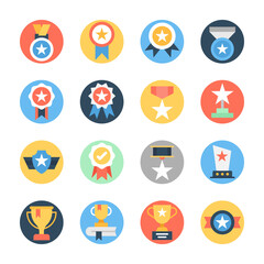 Fototapeta premium Star Awards Flat Rounded Icons 