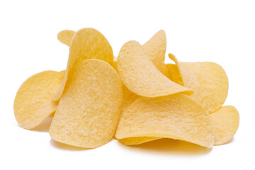 wavy potato chips isolated on white