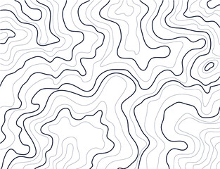 topographic map abstract height lines isolated on white background vector