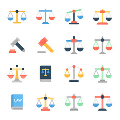 
Set Of Law Flat Icons 
