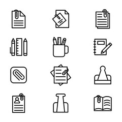 
Pack Of Paperclip Line Icons 
