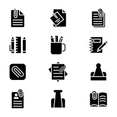 File Clipper Glyph Icons Pack
