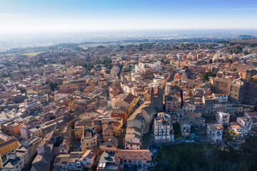 Fototapeta na wymiar aerial view of the town of Genzano di Roma