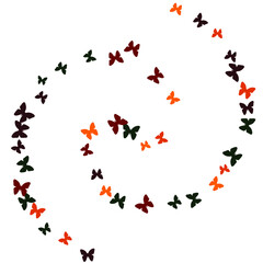 Summer Background with Colorful Butterflies. Simple Feminine Pattern for Card, Invitation, Print. Trendy Decoration with Beautiful Butterfly Silhouettes. Vector Background with Moth
