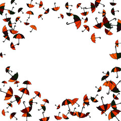 Pretty summer background with umbrellas. Umbrellas In Cartoon Free Style. Pattern Art Illustration Vector
