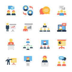 Business Communication Flat Icons Pack 
