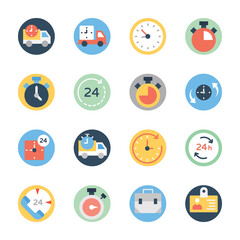 Delivery Services Flat Rounded Vectors Pack 