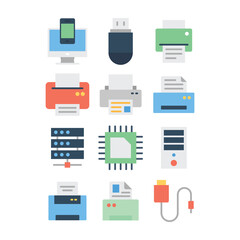 
Hardware Devices Flat Icons Pack 
