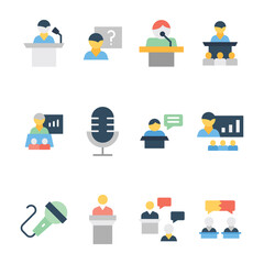 Business Presentation Flat Icons Pack 