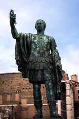 Naklejka premium Statue of Julius Cesar, emperor of ancient Rome