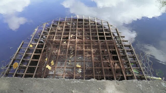 Water in a drainage drain