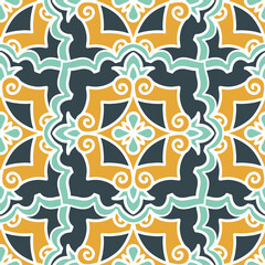 Seamless pattern with Arabic and Asian motifs