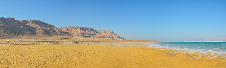 Fototapeta na wymiar Judean Desert and Dead Sea, panorama.