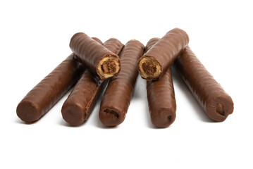 chocolate rolls isolated